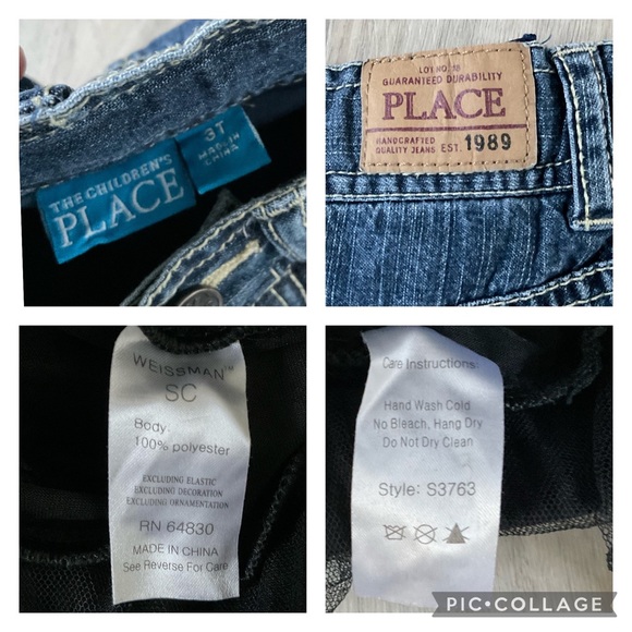 Lot of 2 Weissman Tutu, The Children’s Place Denim Skort, 3T with flower buttons - Picture 7 of 8